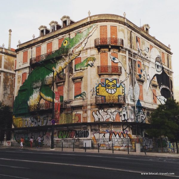 ericailcane + Lucy McLauchlan + M. Chat street art lisbon