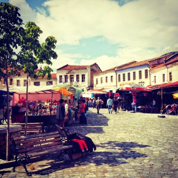 the old bazaar Korça, Albania, balkans