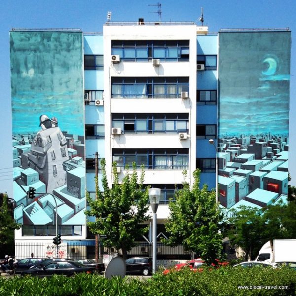 Street art on Leof Konnou Karamanli blvd., Thessaloniki