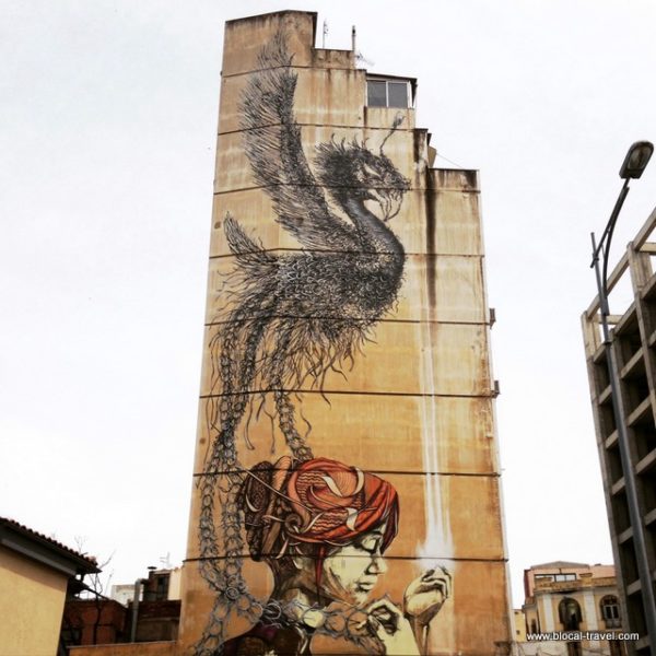 street art by DAL and Faith47 at the beginning of Tsimiski st thessaloniki