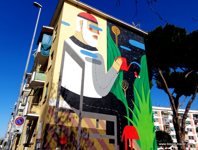 the blind wall Agostino Iacurci San Basilio Roma street art