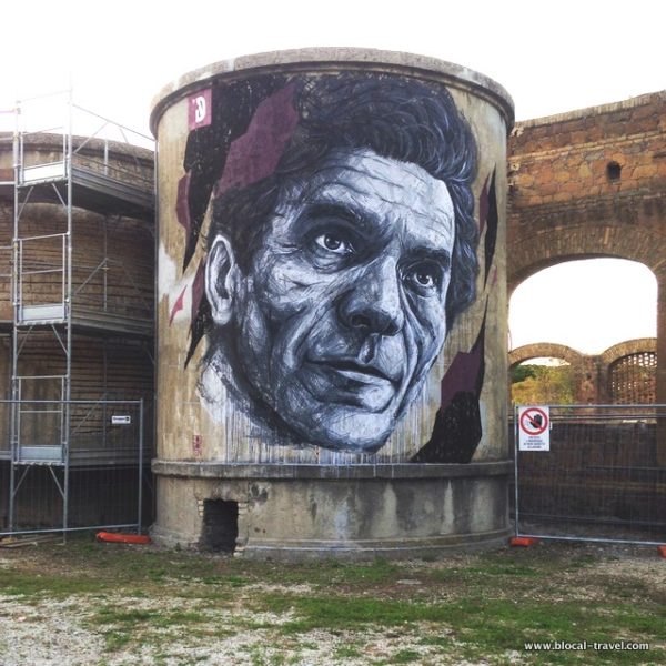 street art Pasolini Roma teatro india Frederico Draw