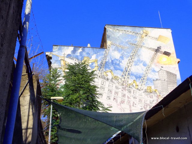 BLU political street art in Rome Ostiense