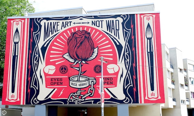 Shepard Fairey street art in Berlin