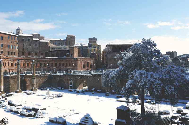 snow in Rome 2018 fori romani