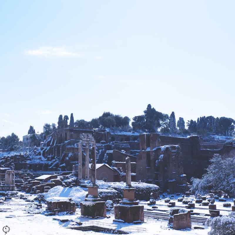 snow in Rome 2018 city center