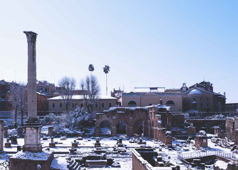 snow in Rome 2018 fori romani