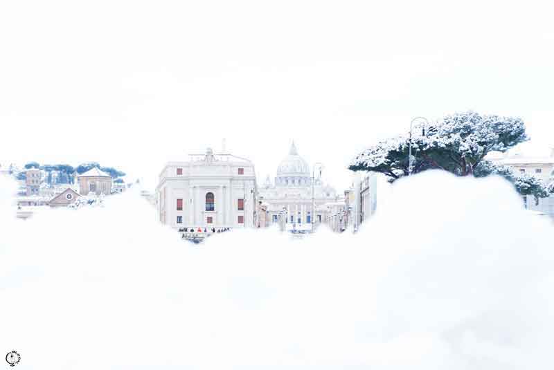 snow in Rome 2018 saint peter