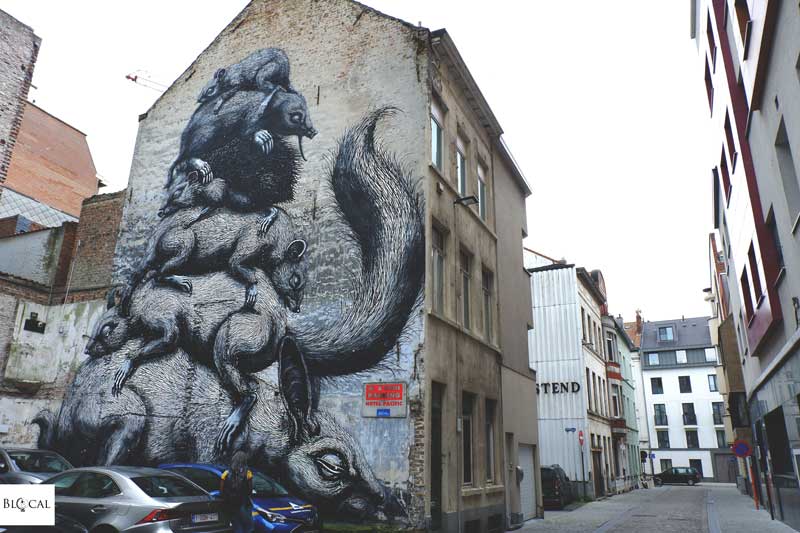 roa street art in ostend belgium