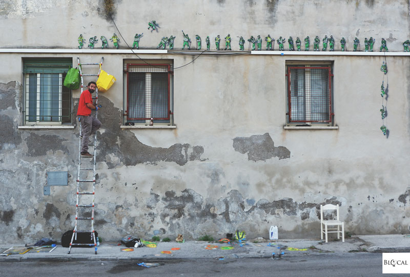 jaune street artist in Italy Gaeta Memorie urbane 2018