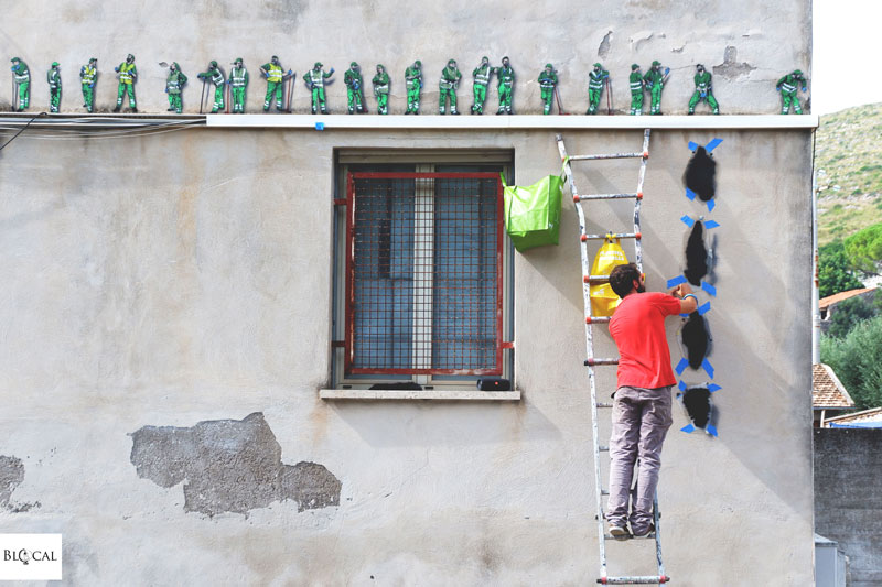 jaune street artist in Italy Gaeta Memorie urbane 2018