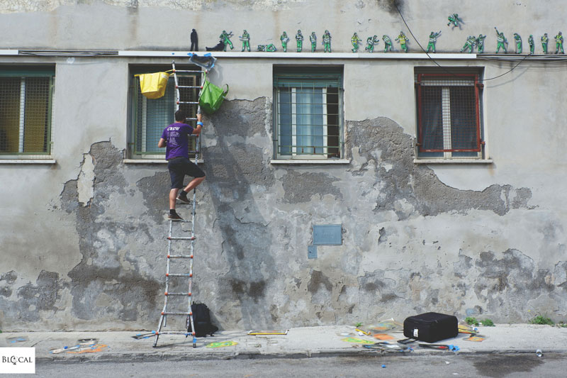 jaune street artist in Italy Gaeta Memorie urbane 2018