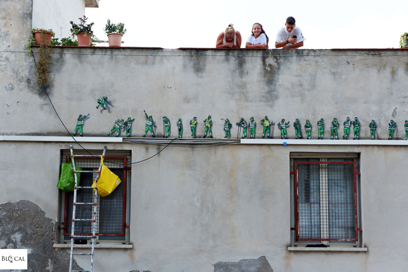 jaune street artist in Italy Gaeta Memorie urbane 2018