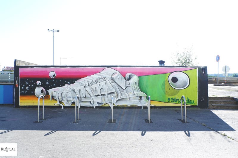 Vltavská station street art in Prague