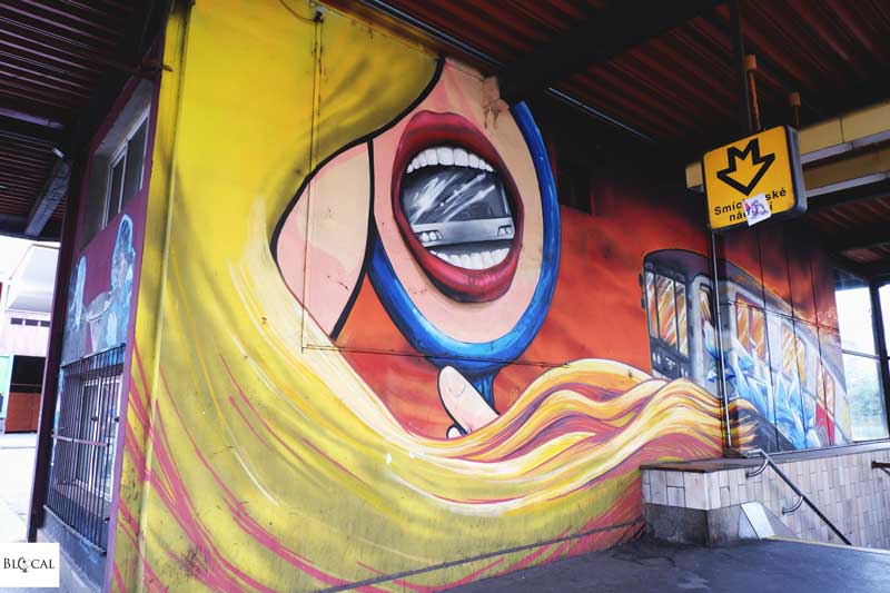 street art in Prague Smíchov station