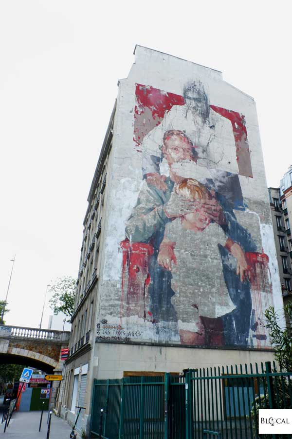 borondo street art in paris 13th Arrondissement