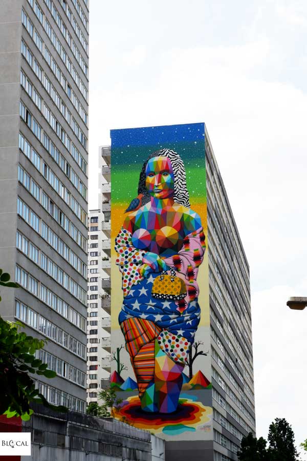 okuda street art in paris 13th Arrondissement