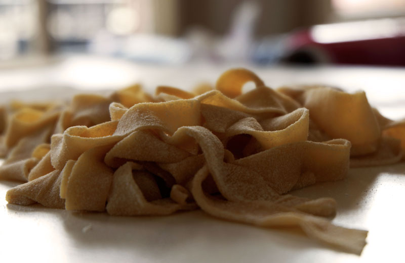 Handmade fettuccine during coronavirus isolation