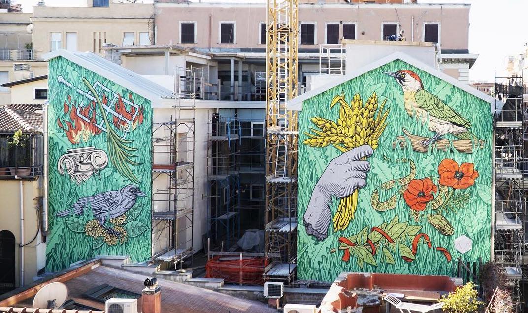 Lucamaleonte street art in San Lorenzo