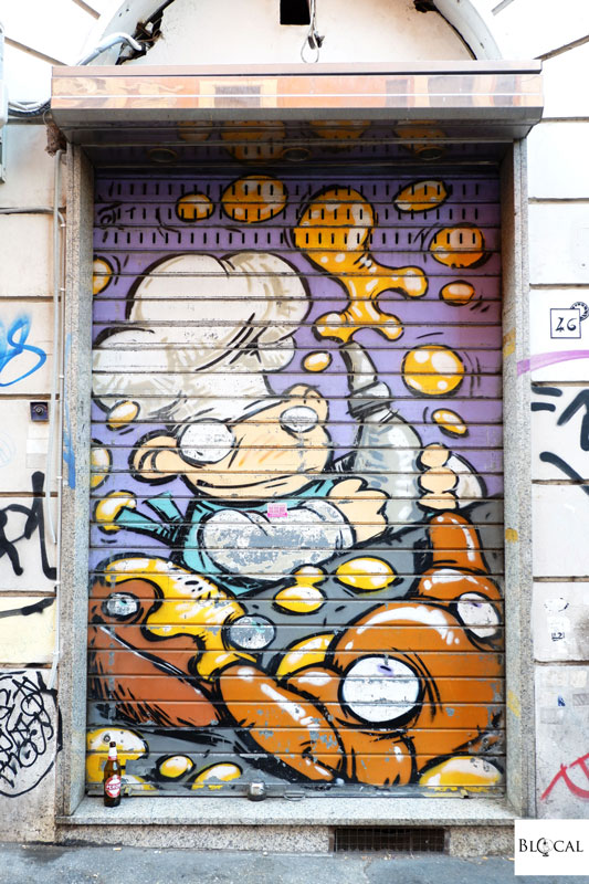 painted shutter in San Lorenzo Rome
