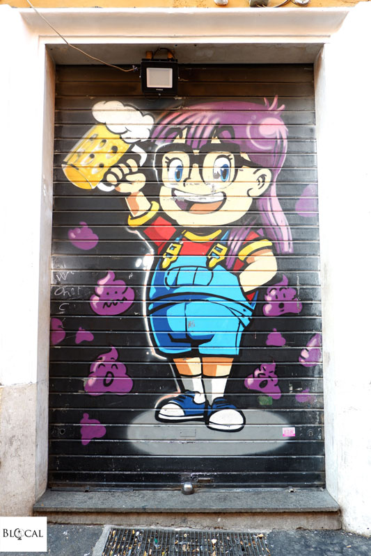 painted shutter in San Lorenzo Rome