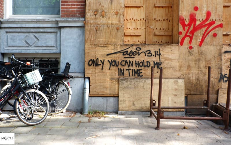 Laser 3.14 street art Amsterdam poems