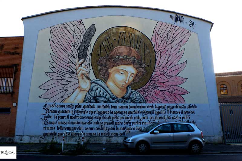 Mr. Klevra mural street art in Trullo Rome