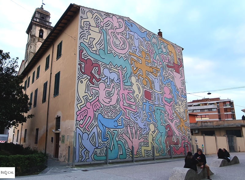 Keith Haring mural in Pisa Italy Tuttomondo