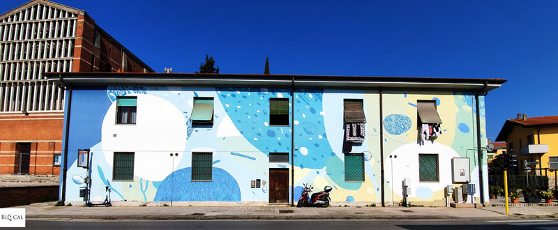 Tellas mural street art in Pisa Italy