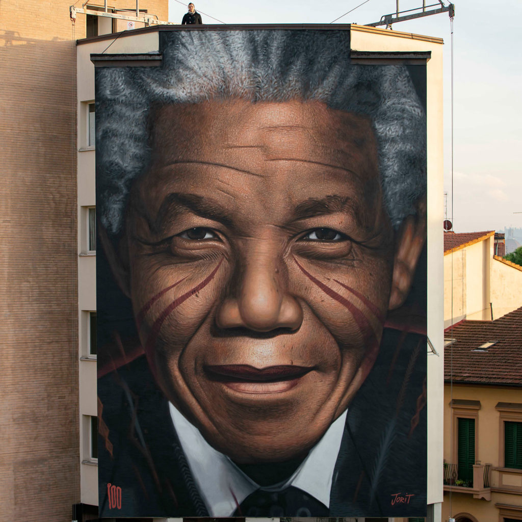 Jorit Nelson Mandela mural in Florence