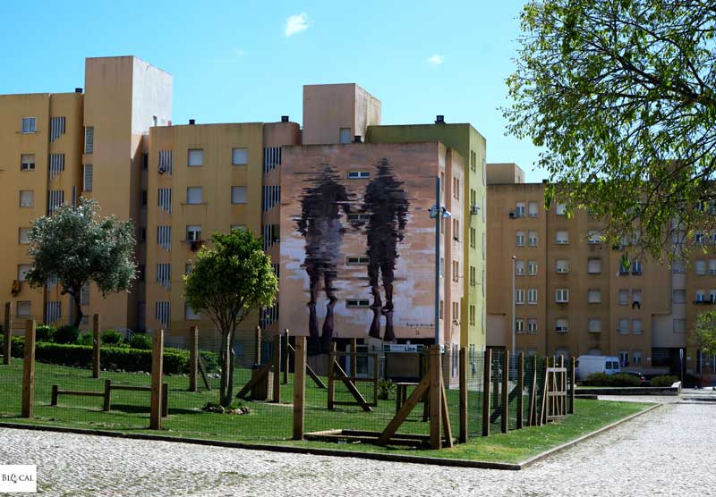 Borondo urban art in Bairro Padre Cruz Lisbon street art 