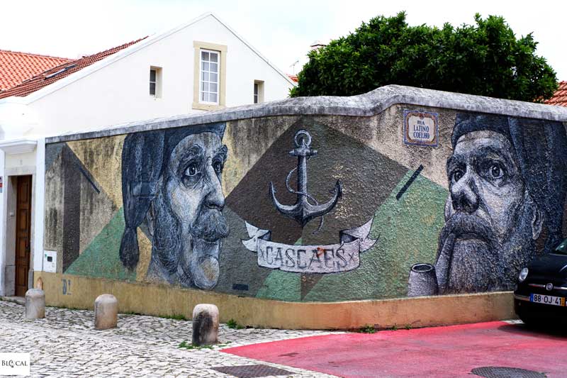 Frederico Draw mural in Cascais city center
