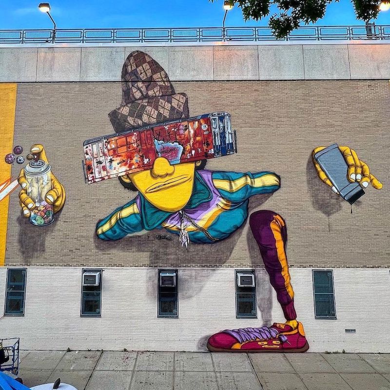 Futura2000 Os Gemeos mural Connectivity in Queens New York