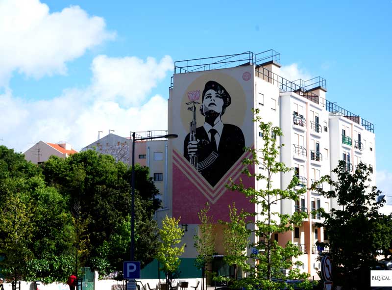 Shepard Fairey Obey street art in Lisbon