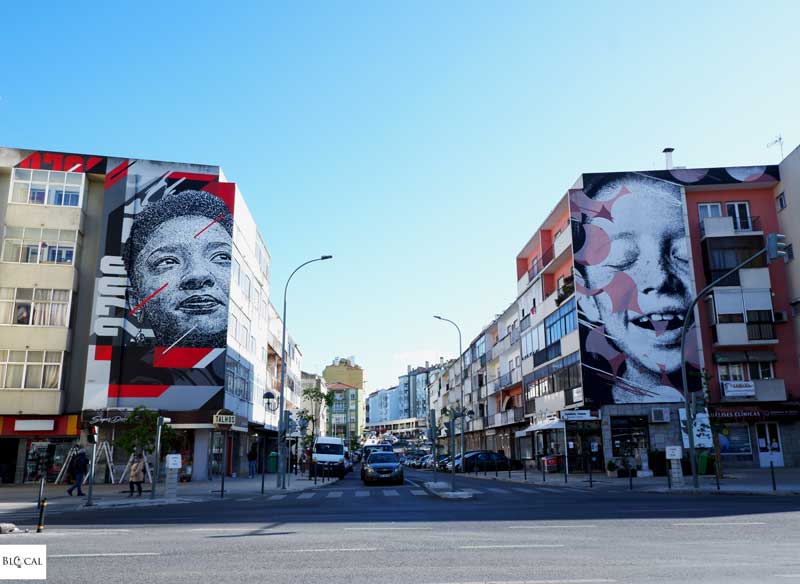 Samina Daniel Eime murals in Amadora Street art in Lisbon urban art guide