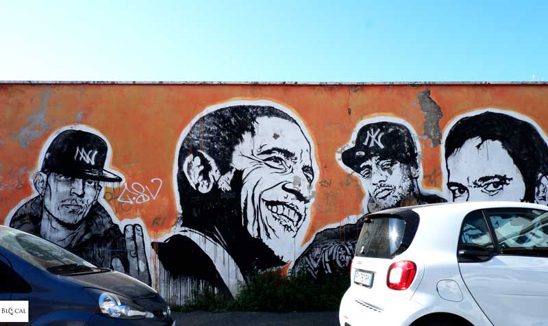 JB Rock mural Rome street art Ostiense