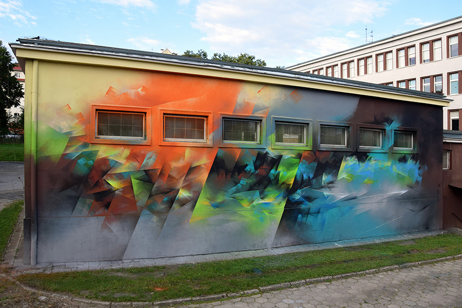 Pener mural kaleidoscope in Poland