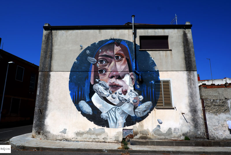 Skan mural Street Art Sardinia Macomer Festival della Resilienza