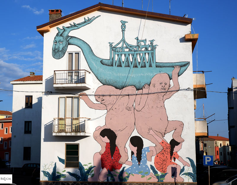 Andrea Casciu Kiki Skipi Nemo's mural Street Art Sardinia Macomer Festival della Resilienza