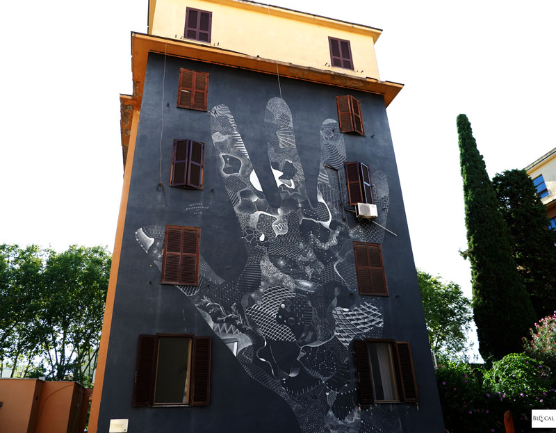 Philippe Baudeloque mural Tor Marancia street art in Rome