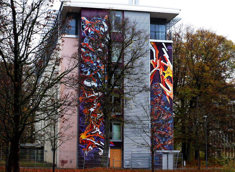 Street Art in Munich Scale Wall Art Project Mural by SAK Crew