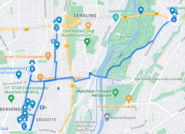 Munich street art map Itinerary Southwest