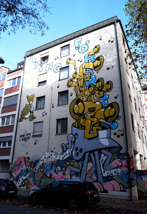 Jukebox Cowboys street art in Munich