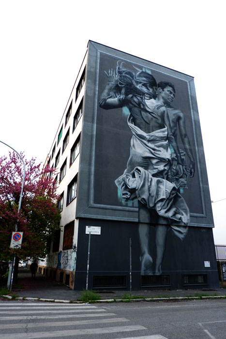 street art in Rome Dutch street artist Judith de Leeuw in San Paolo 