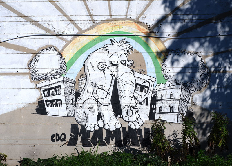 Street art in Rome Zerocalcare mammoth Rebibbia