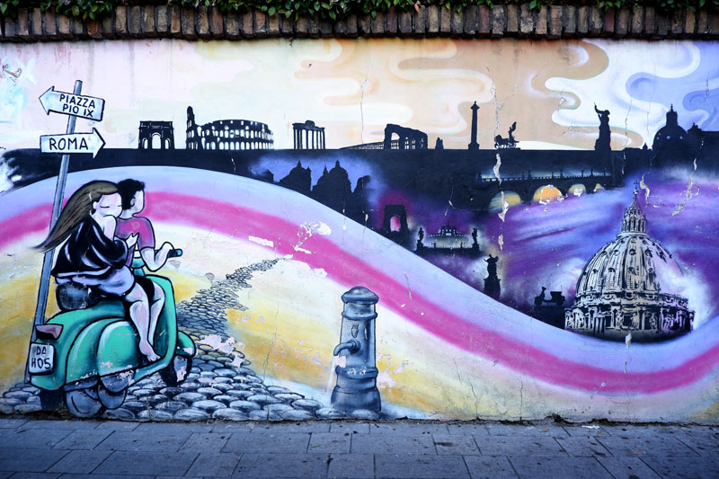 Street art in Rome HOS Pineta Sacchetti