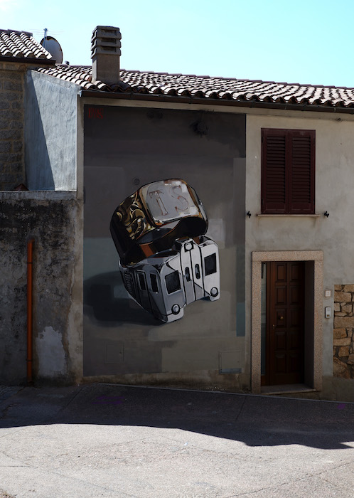 Basik mural in Sardinia street art Italy Aggius