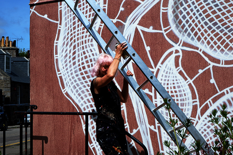 Street Artist Nespoon in Aberdeen Nuart Festival