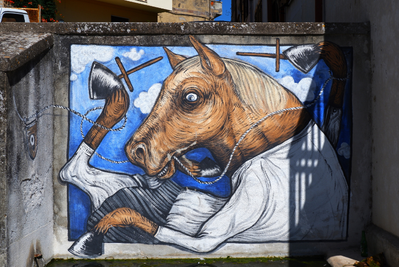 Street Art in Sardinia Osilo artist Sardomuto