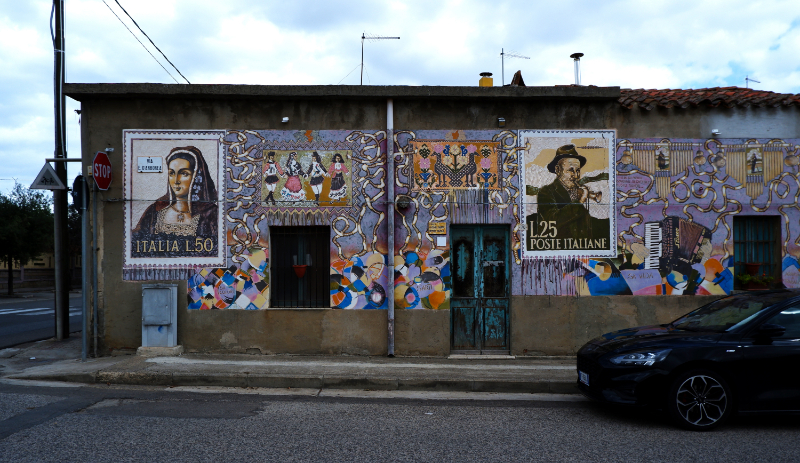 Sergio Putzu mural art Sardinia San Gavino Monreale